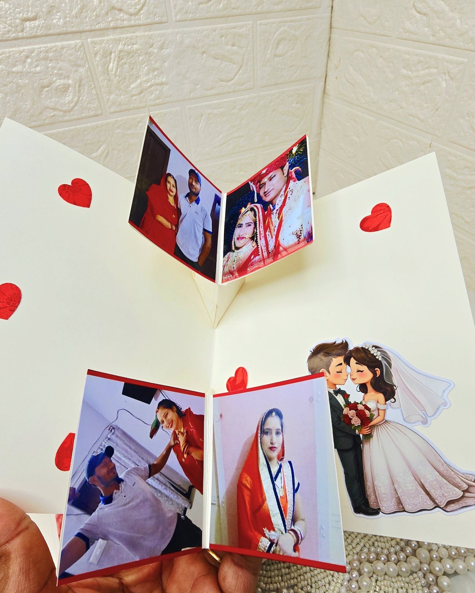 Personalised Scrapbook Album Couples Memory Book Gifts for Him Valentine's Anniversary Wedding Birthday Photo Album Couples Scrapbook Creative Surprising Gift for Anyone (Multicoloured)