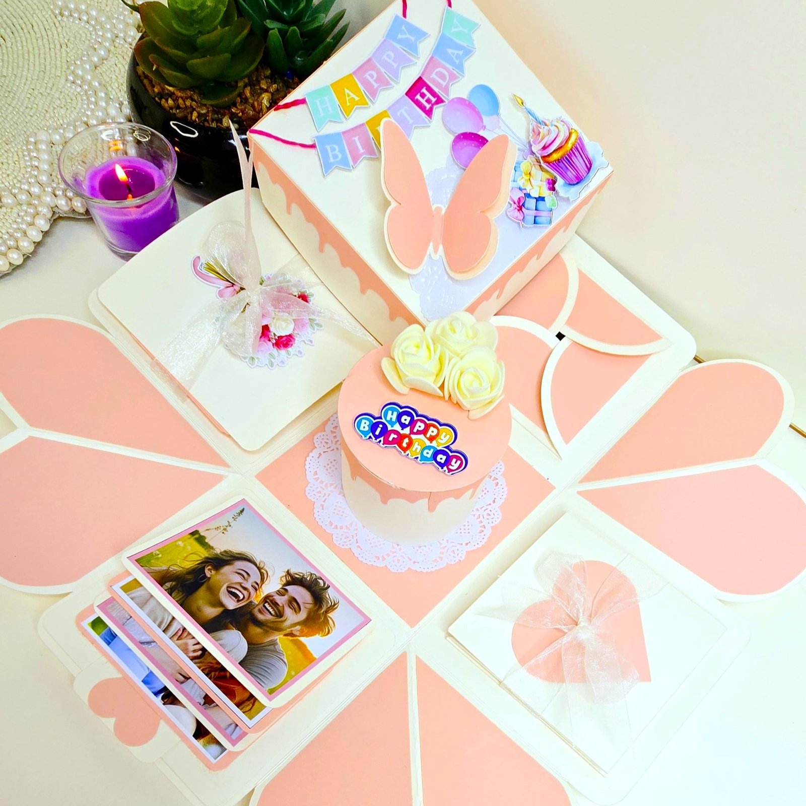 Customized Singal layer Explotion Gift Box for Wife, Husband Friend and the one you love so much With 12 Photos