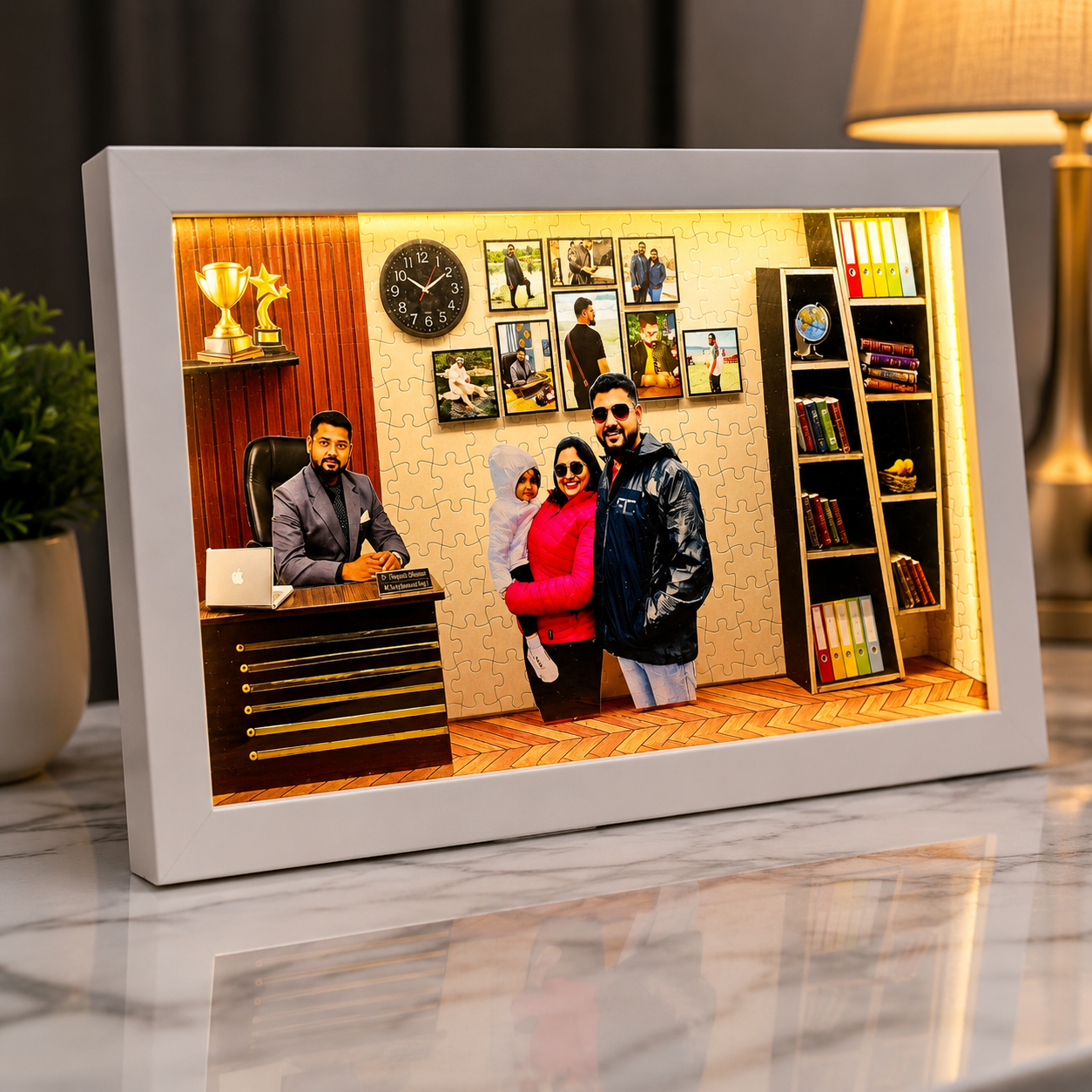 Personalized 3D Miniature Office Scene Frame