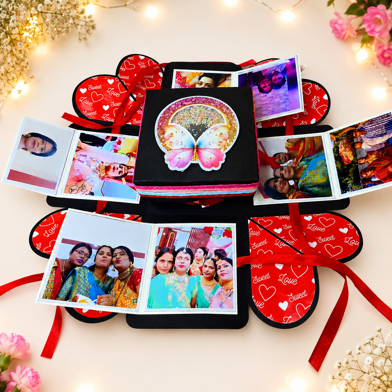 Chocolate Gift Box with 12 Photos and 10 Chocolate Bunch