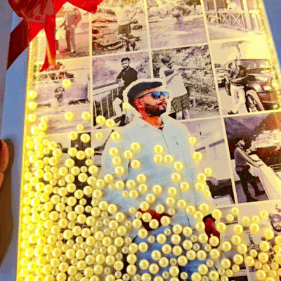LED Photo Collage Pearl Frame | Size 10.5X14.5 Inch