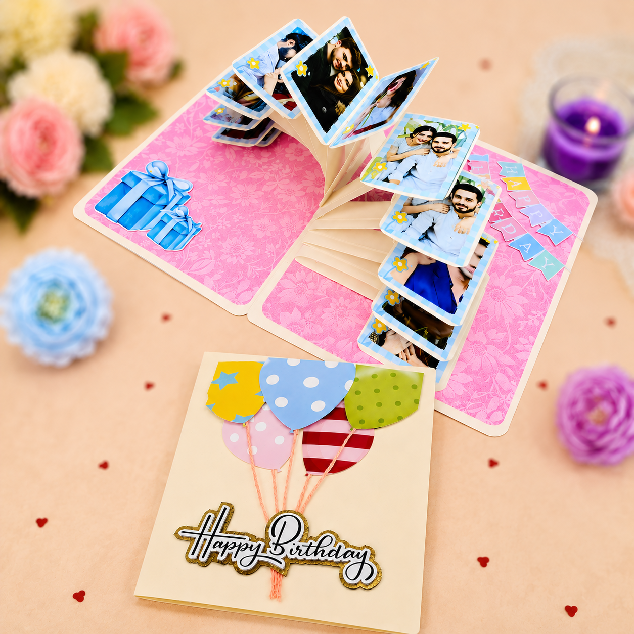 Popup Greeting Card For any occation With 12 Photos