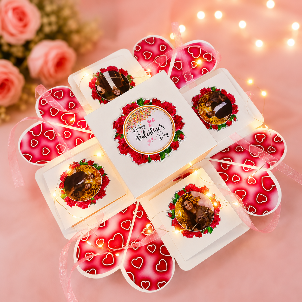 Valentine Explosion Box Gift | 12 Photo Memory Box