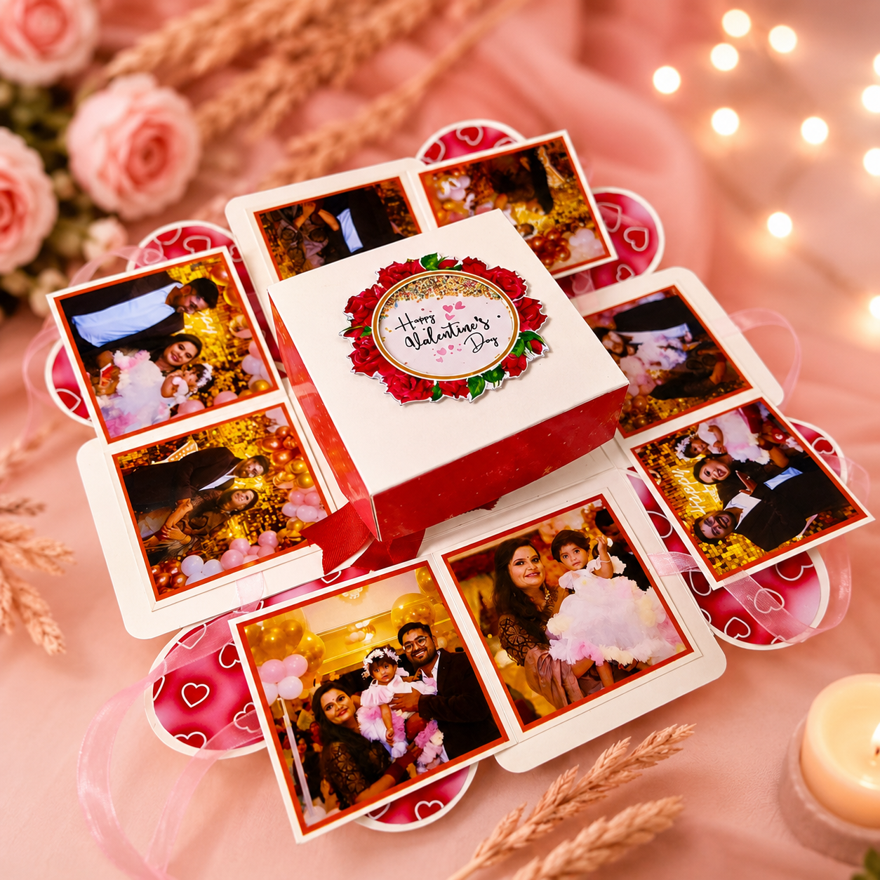 Valentine Explosion Box Gift | 12 Photo Memory Box