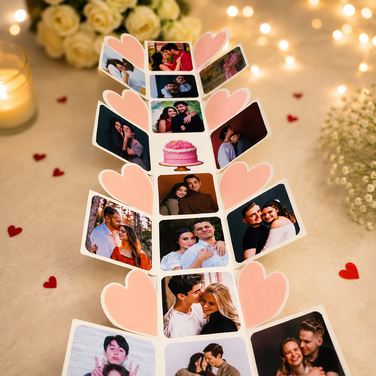 Customized Photo Cube With 16 Photos Colour White