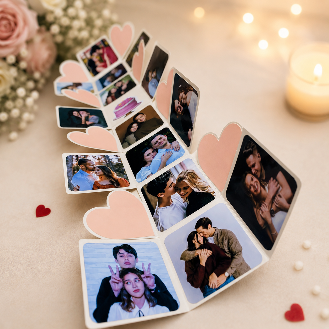 Customized Photo Cube With 16 Photos Colour White