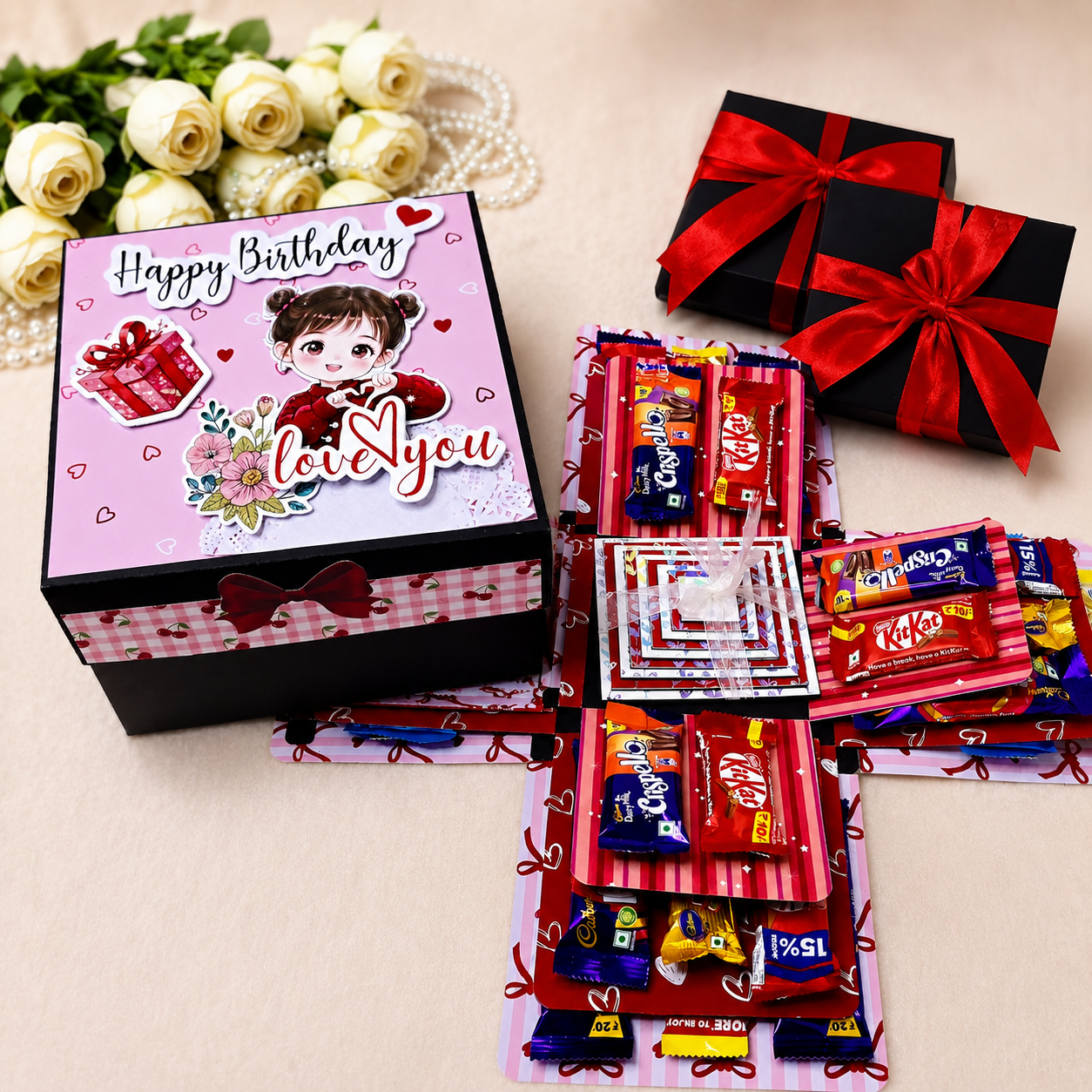 3 layer Chocolates Gift Box With 16 Photos