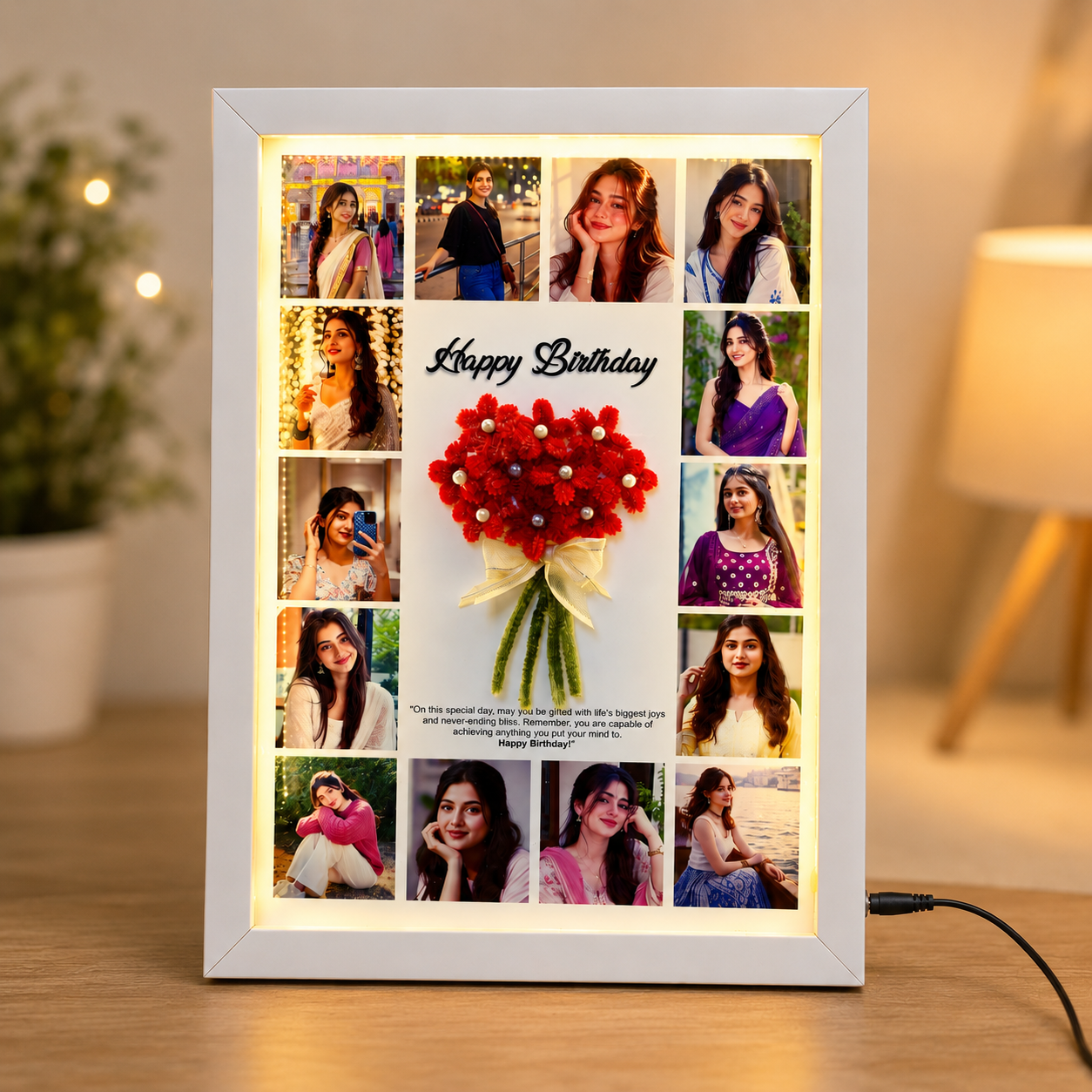Personalized LED Collage Photo Frame any occation