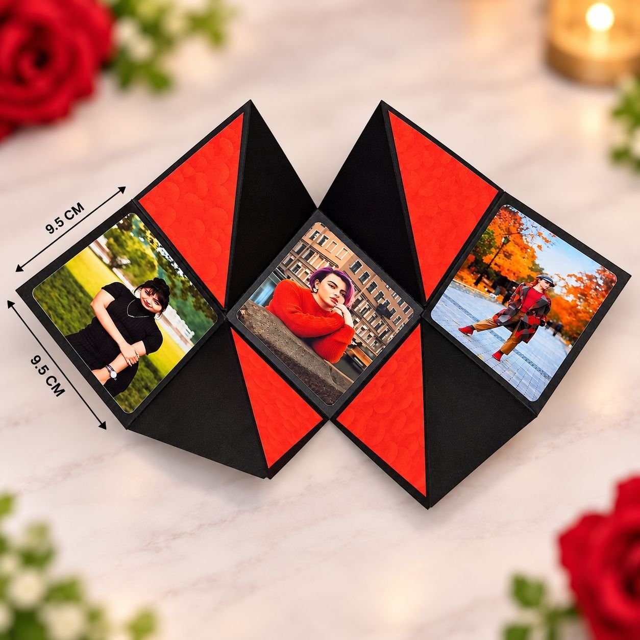 Unbox Love & Memories | 5 Photos, 8 Chocolates & Red Heart Teddy Gift Box