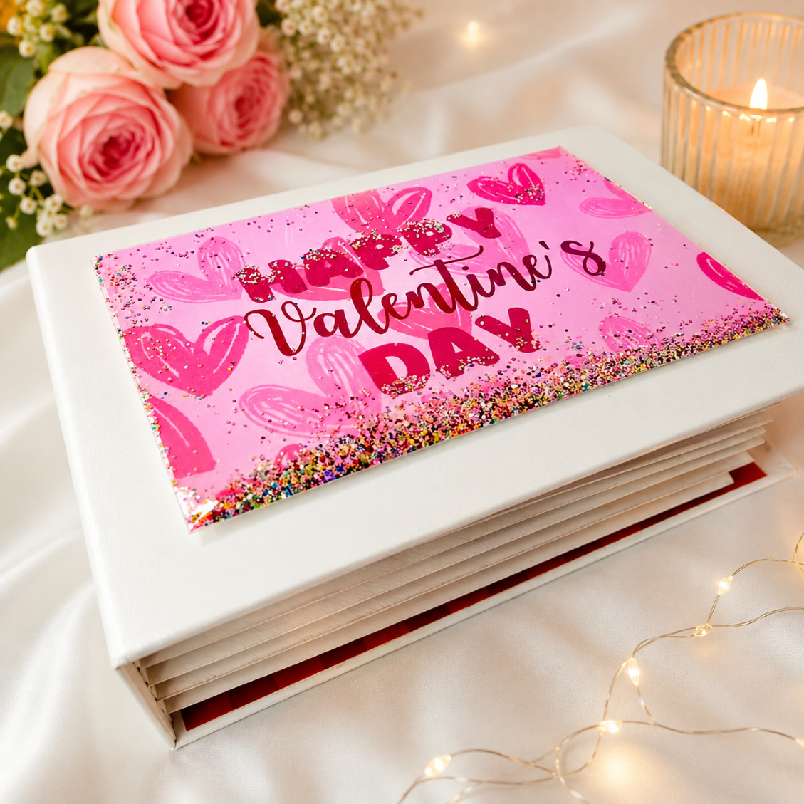 Personalised Scrapbook Album Couples Memory Book Gifts for Him Valentine's Anniversary Wedding Birthday Photo Album Couples Scrapbook Creative Surprising Gift for Anyone (Multicoloured)